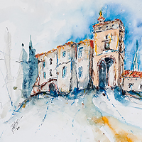 Padua, Abano-Montegrotto, 2004, Weingut Bernardi, 50 x 38 cm, Aquarell auf Papier